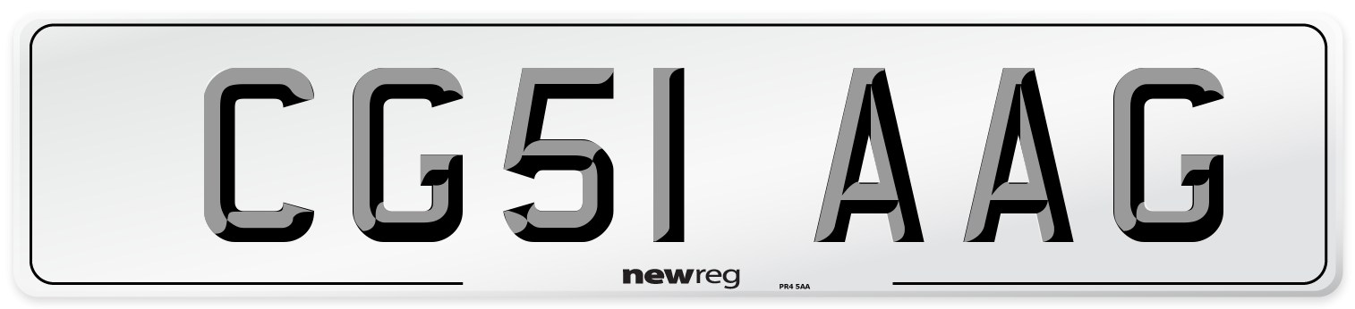 CG51 AAG Number Plate from New Reg